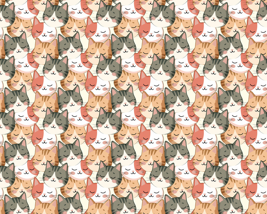 Viele kleine Katzenköpfe — ganzes Design