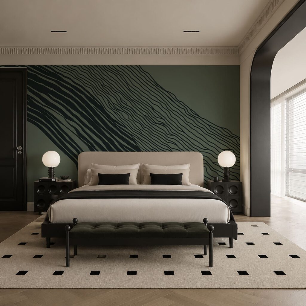 Fluss aus feinen Linien in einem Interieur