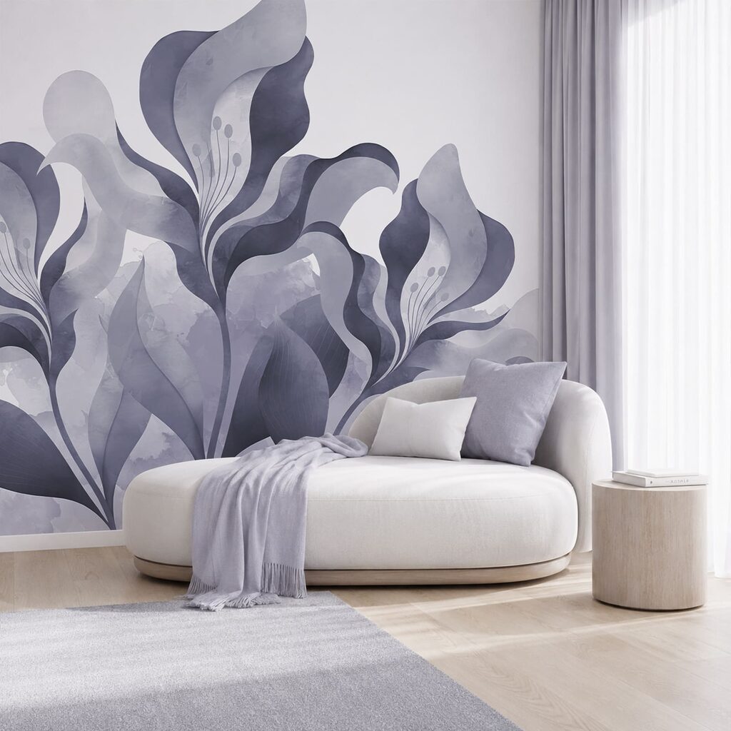 Große gewellte Blätter in einem Interieur