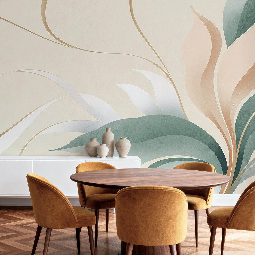 Blätter in sanften Pinselstrichen — Interieur 1