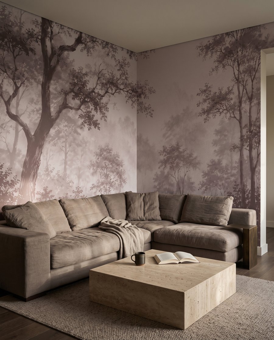 Mitten im Wald in einem Interieur