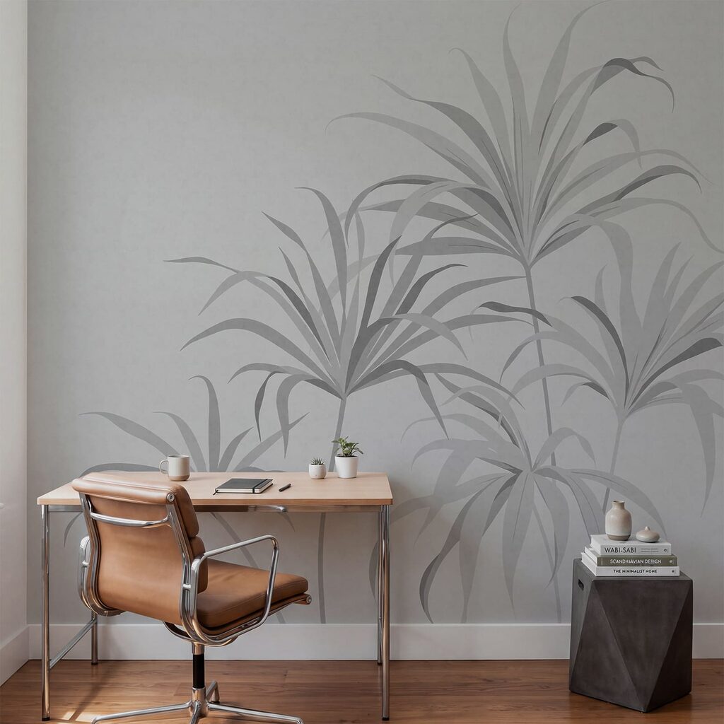 Zarte Palmzweige in einem Interieur