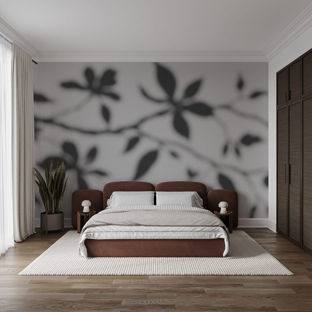 Blätterschatten in einem Interieur