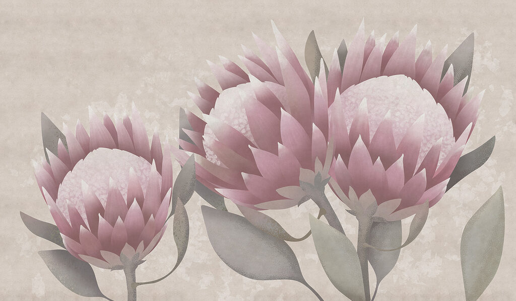 Blumen mit spitzen Blütenblättern — ganzes Design