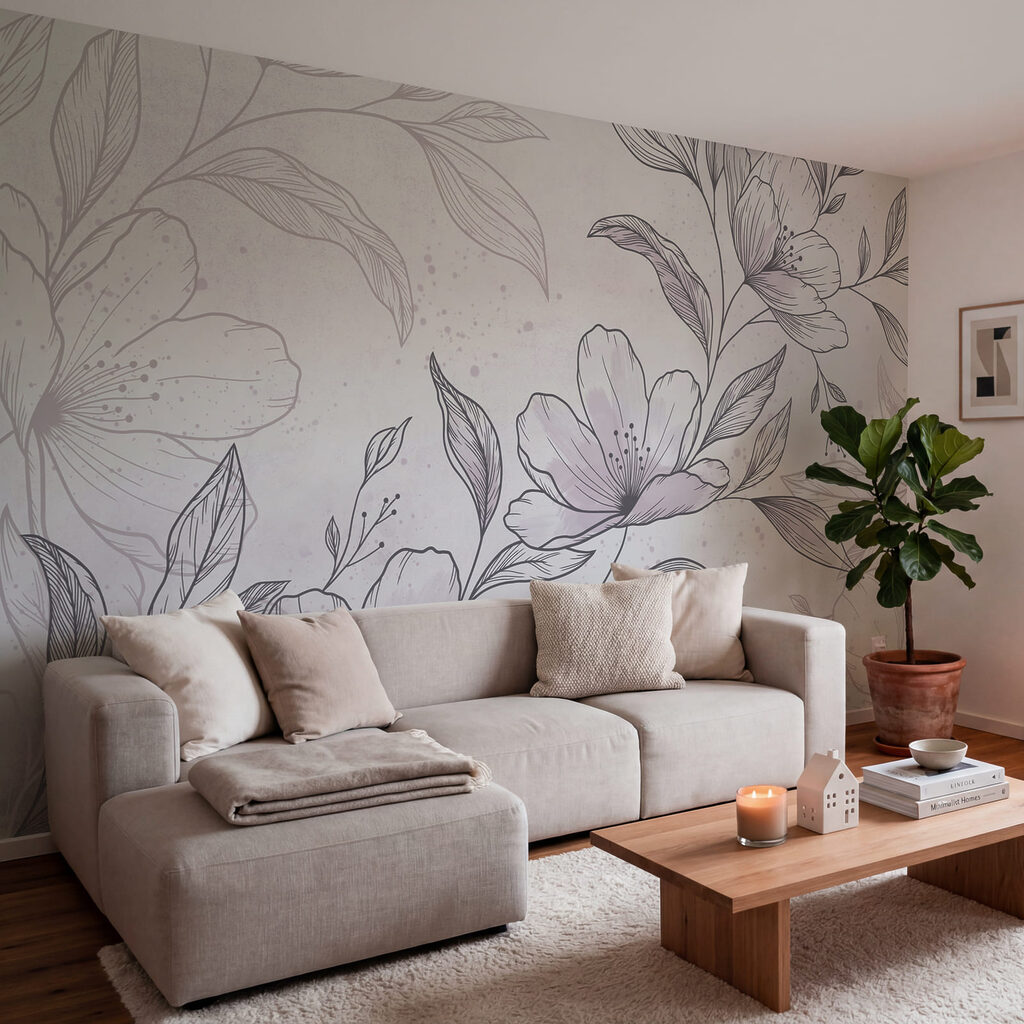 Blütenzweig in feiner Schraffur — Interieur 2