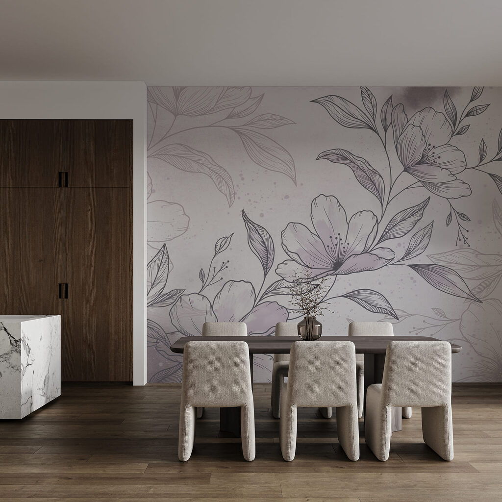 Blütenzweig in feiner Schraffur — Interieur 4