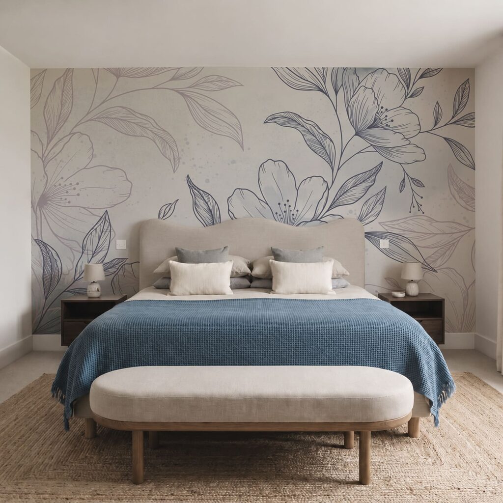 Blütenzweig in feiner Schraffur — Interieur 2