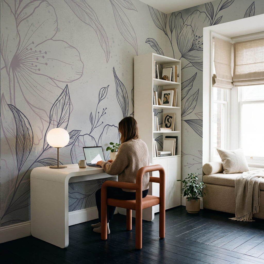 Blütenzweig in feiner Schraffur — Interieur 4