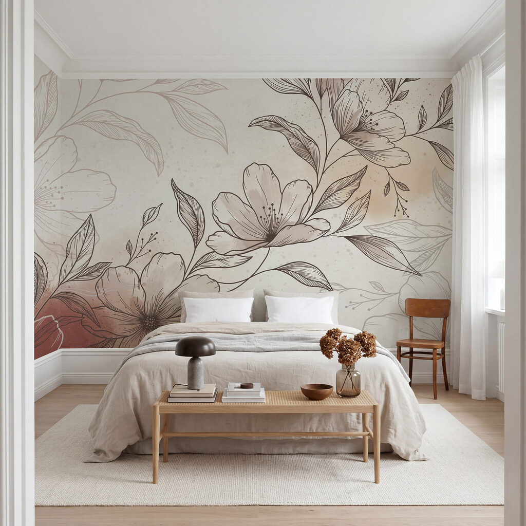 Blütenzweig in feiner Schraffur — Interieur 2