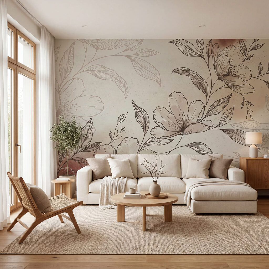 Blütenzweig in feiner Schraffur — Interieur 3