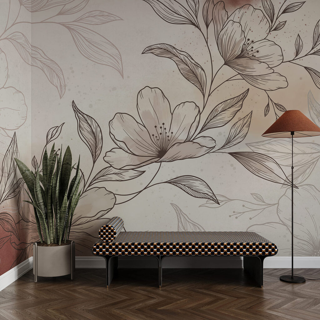 Blütenzweig in feiner Schraffur — Interieur 4