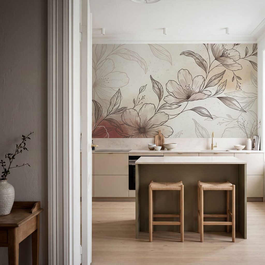 Blütenzweig in feiner Schraffur — Interieur 5