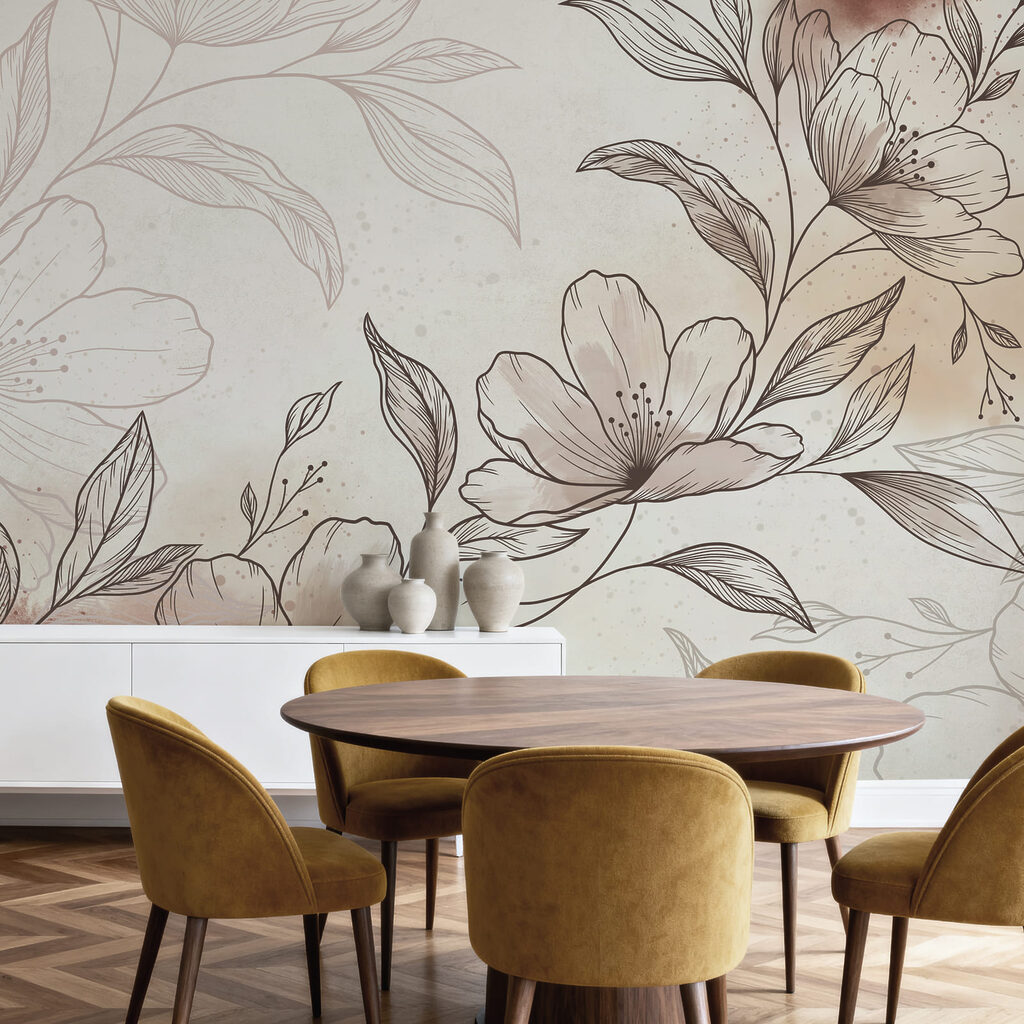 Blütenzweig in feiner Schraffur — Interieur 1