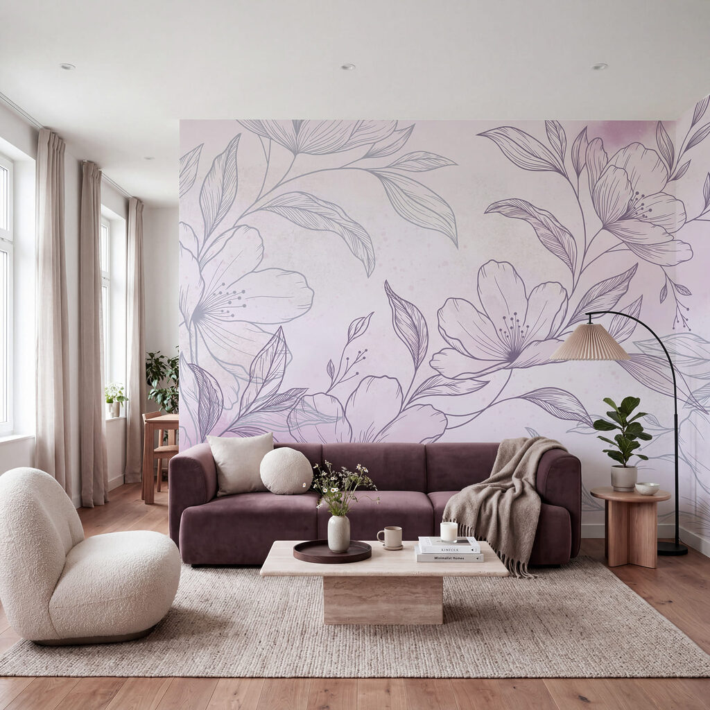 Blütenzweig in feiner Schraffur — Interieur 2
