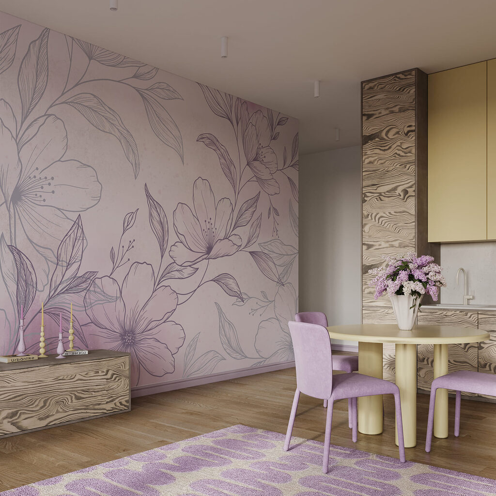 Blütenzweig in feiner Schraffur — Interieur 3