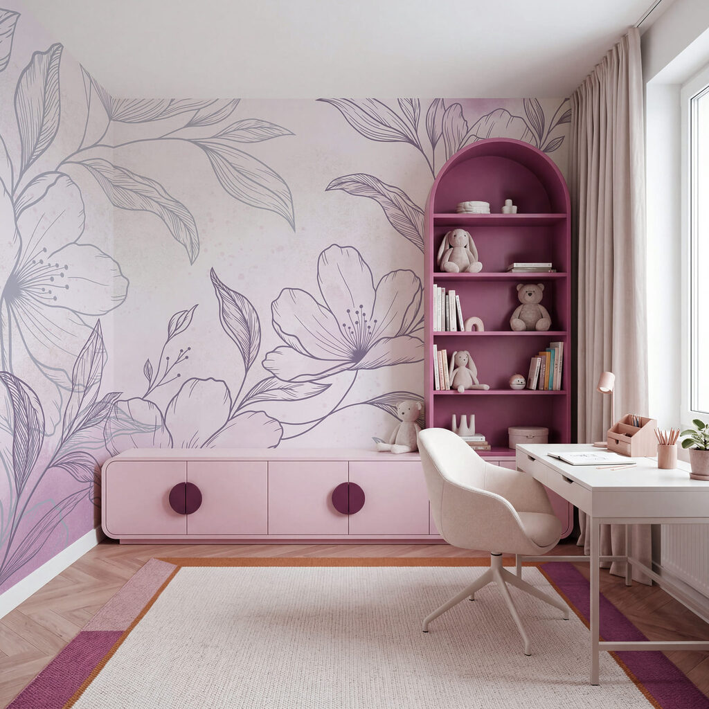 Blütenzweig in feiner Schraffur — Interieur 5
