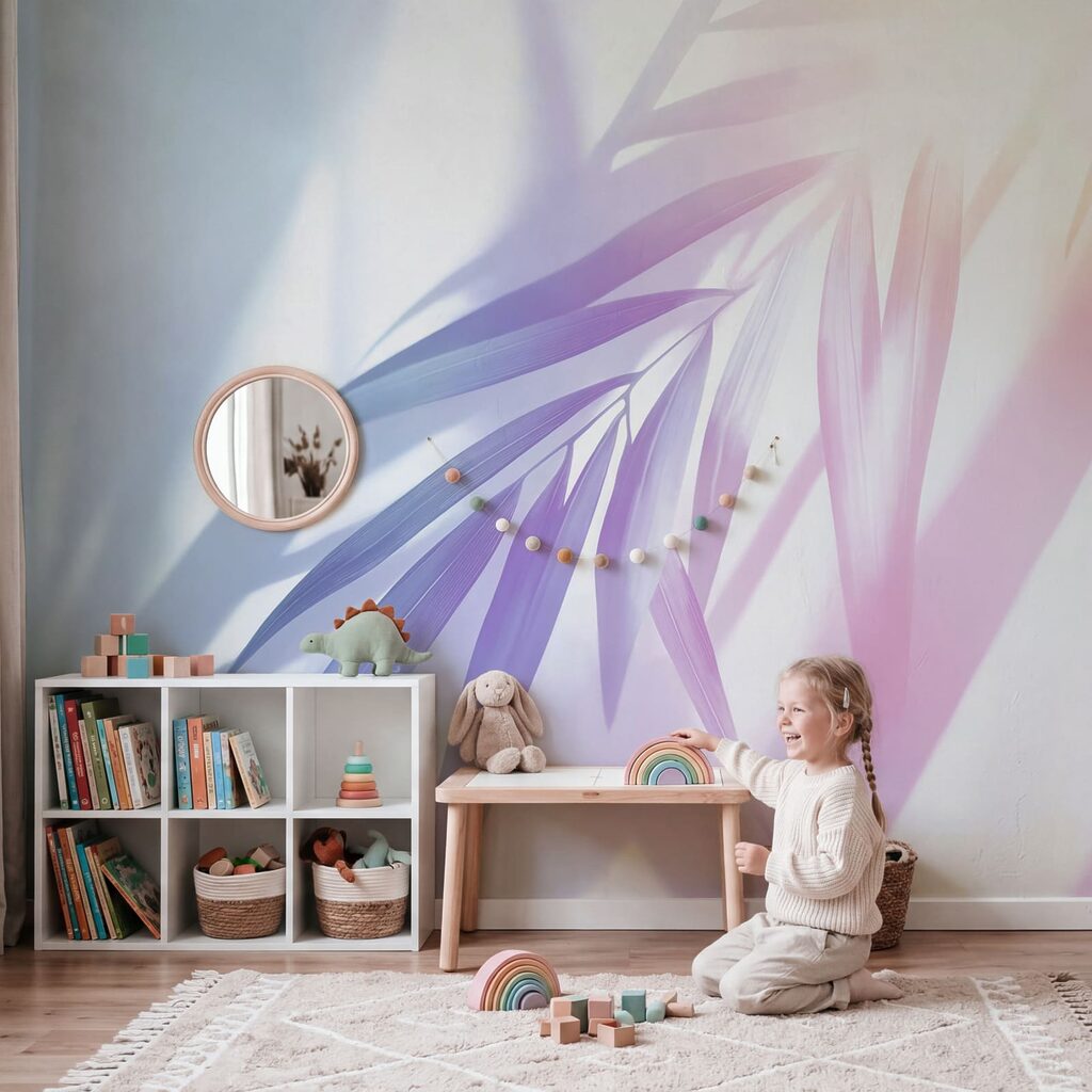 Palmblatt in schrägen Lichtbahnen — Interieur 5