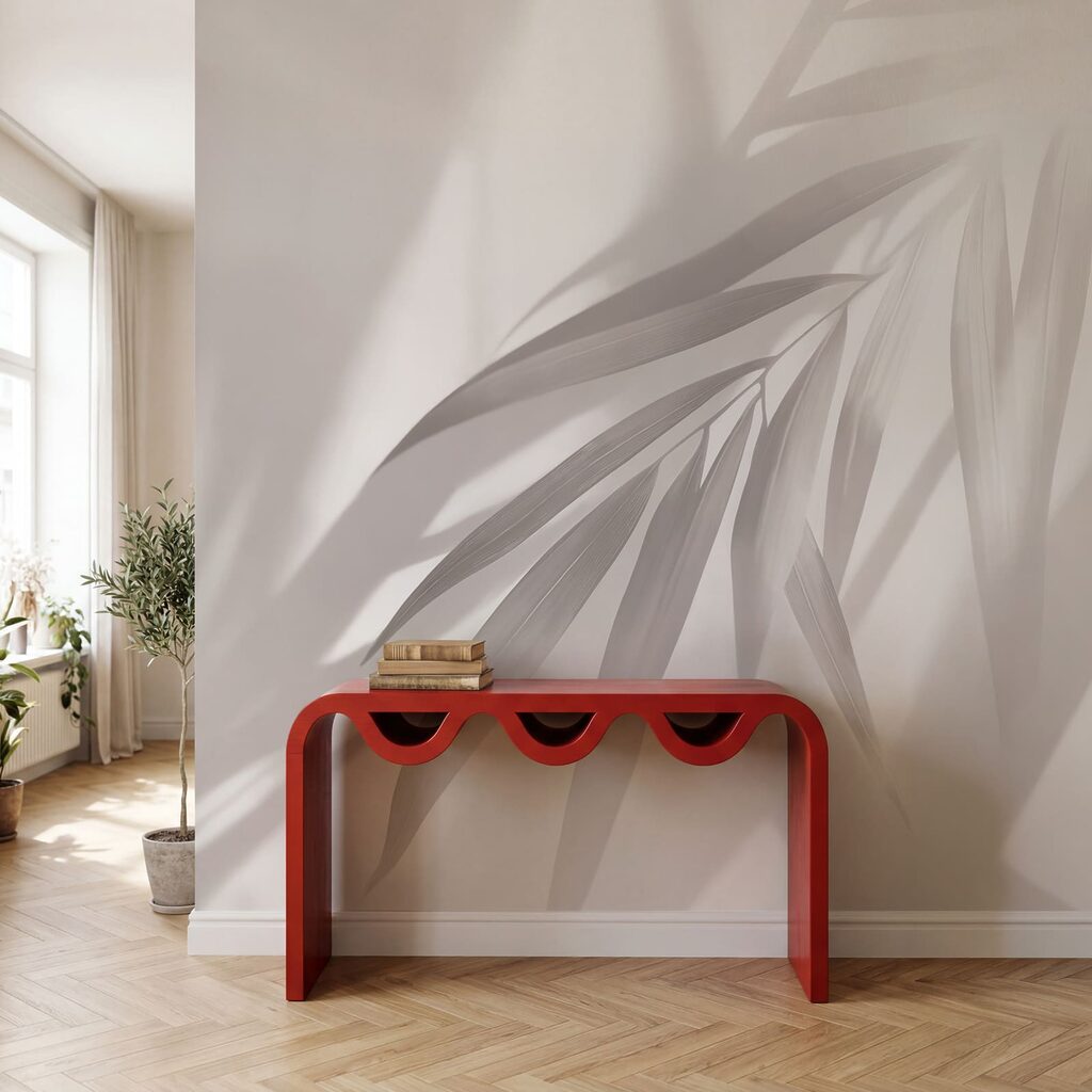 Palmblatt in schrägen Lichtbahnen — Interieur 3