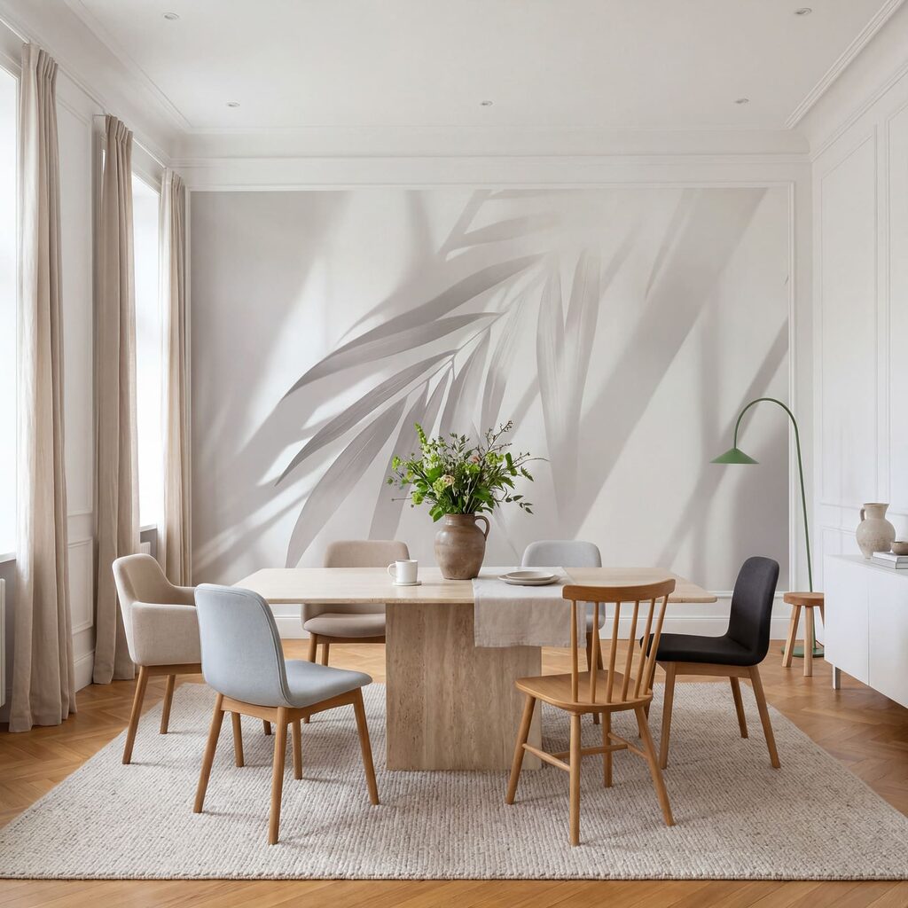 Palmblatt in schrägen Lichtbahnen — Interieur 4