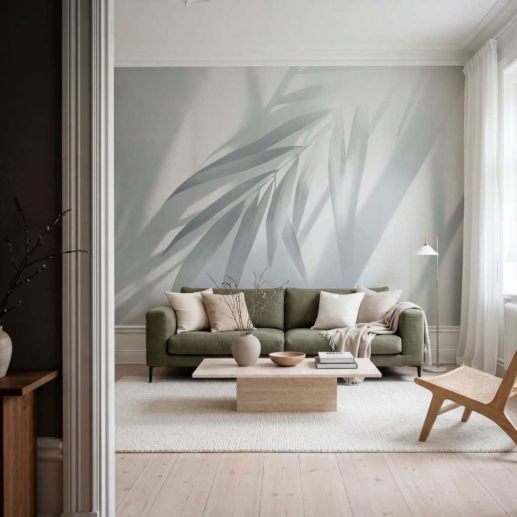 Palmblatt in schrägen Lichtbahnen — Interieur 4