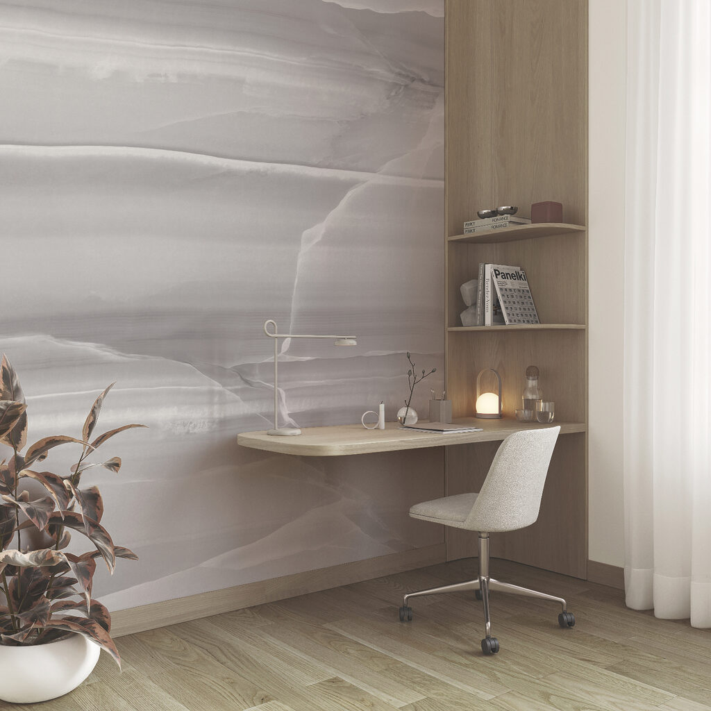 Adern in horizontalen Schichten in einem Interieur