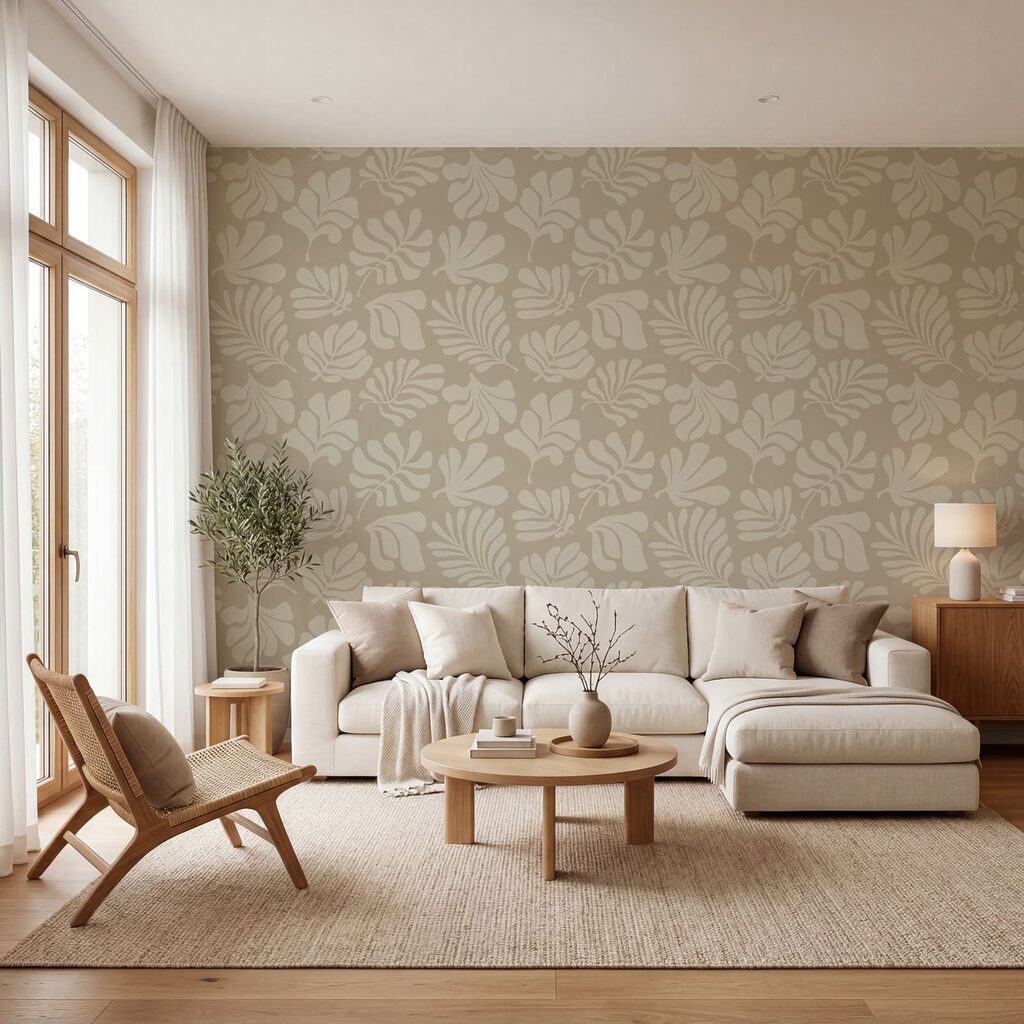 Kleines Blattmuster in einem Interieur
