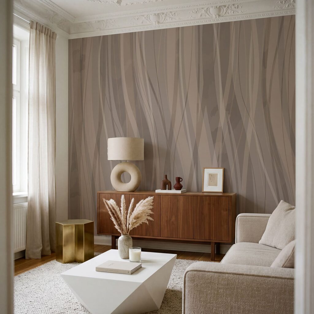 Lange Bänder nebeneinander in einem Interieur