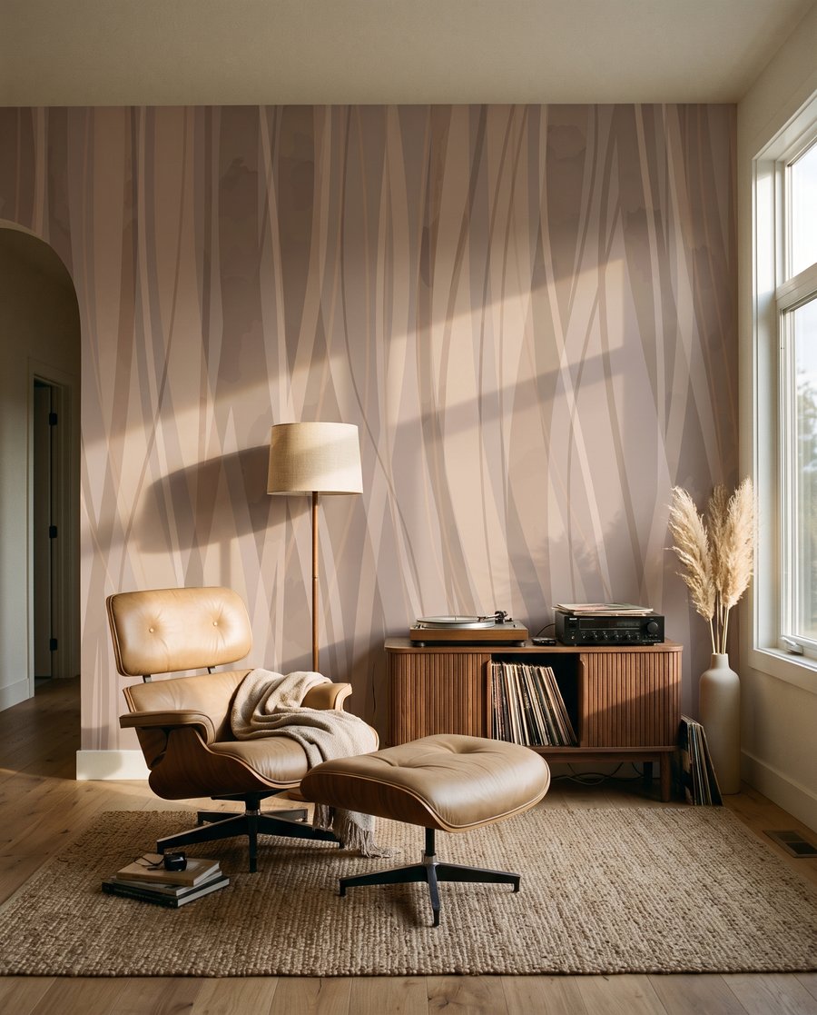 Lange Bänder nebeneinander in einem Interieur