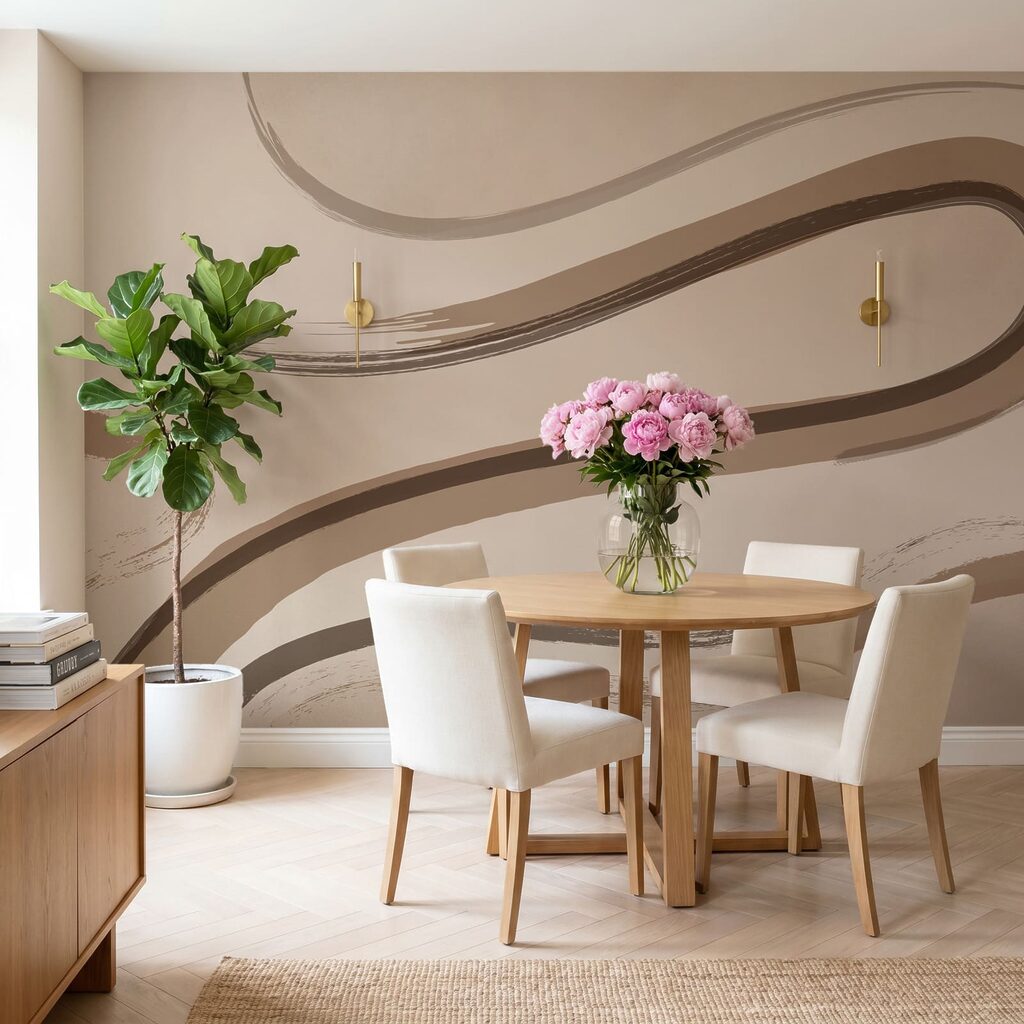 Breite Pinselschwünge in einem Interieur