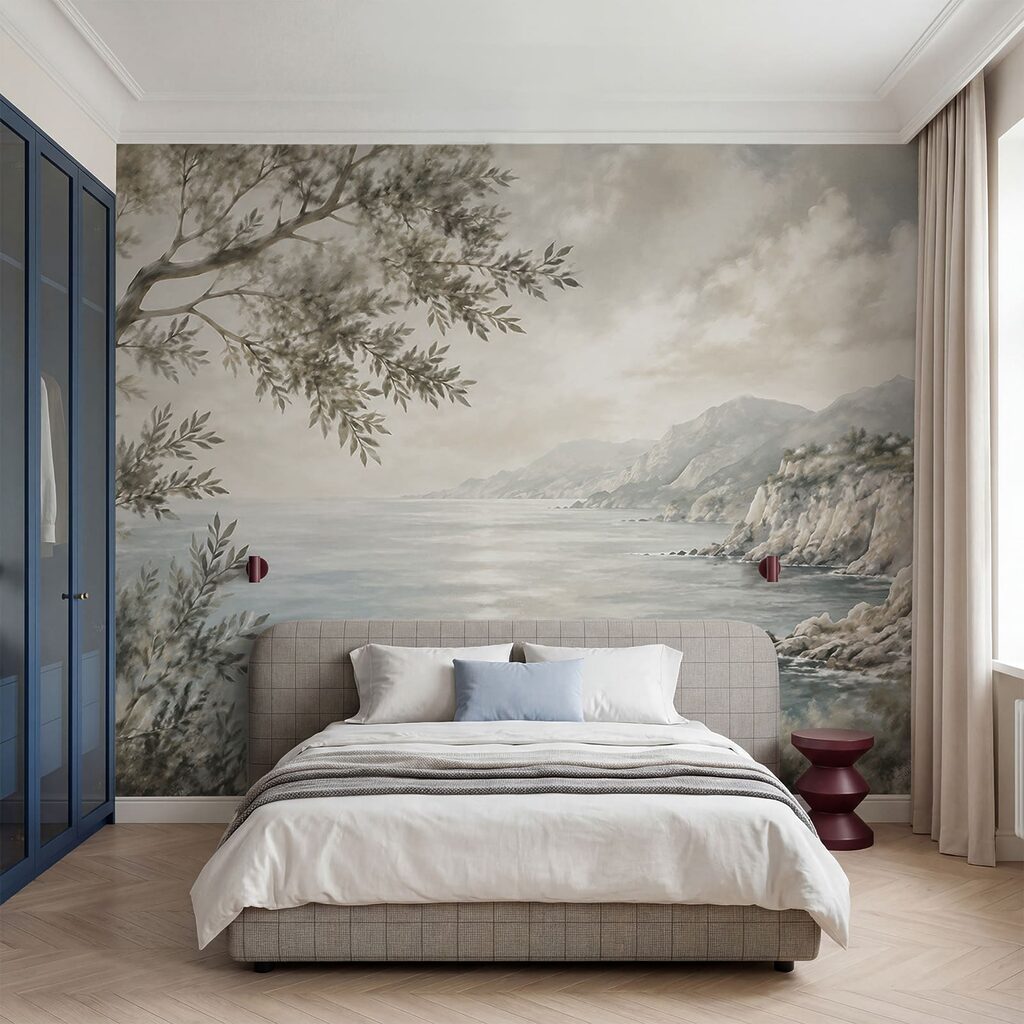 Blick entlang der Küste in einem Interieur