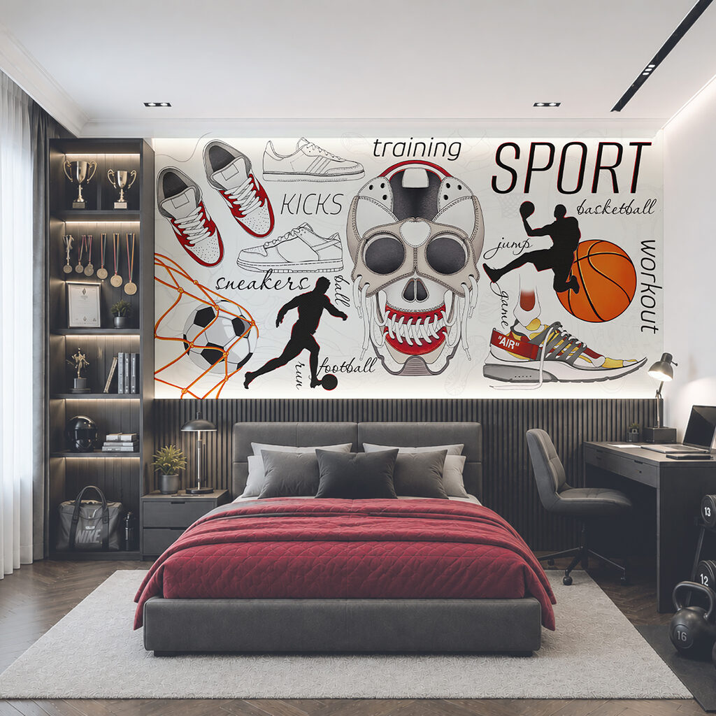 Sport mit Augenzwinkern in einem Interieur