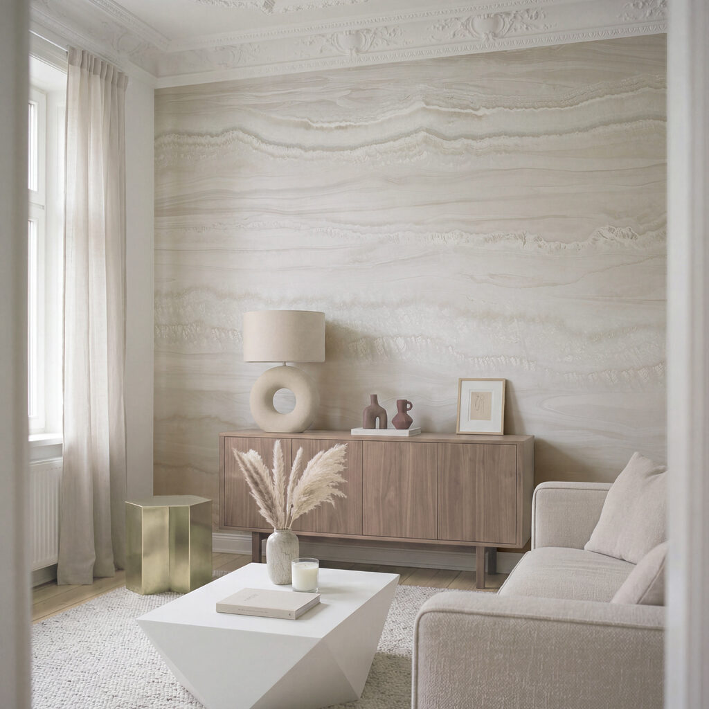 Horizont aus feinen Schichten in einem Interieur
