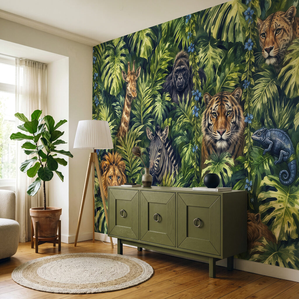 Begegnung im Dschungel in einem Interieur