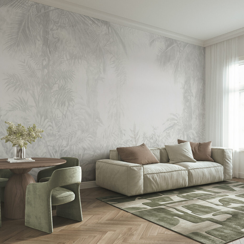 Weiße Blätter, offene Mitte in einem Interieur