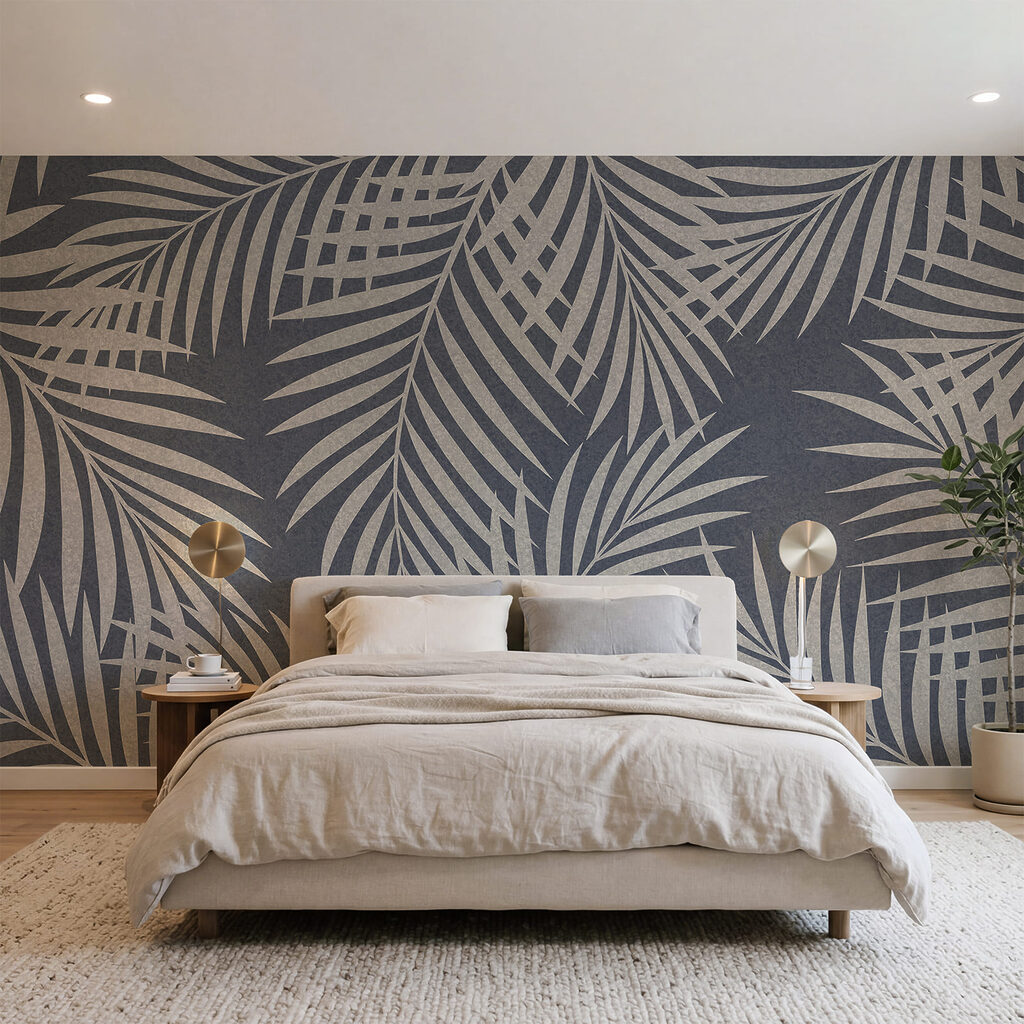Gekreuzte Palmwedel in einem Interieur