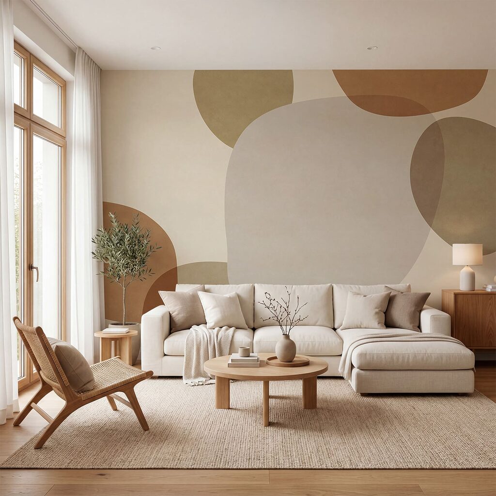 Lockere Rundungen in Erdtönen in einem Interieur