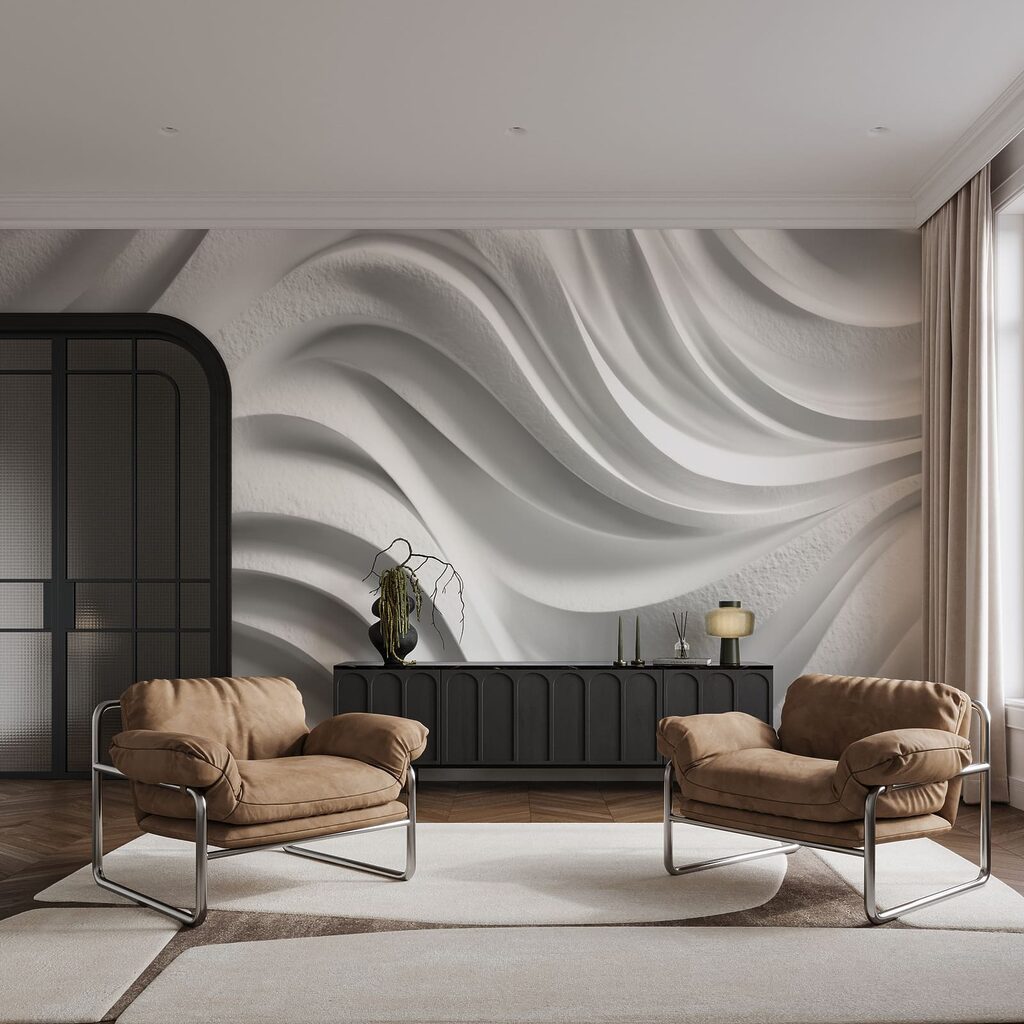 Wellen mit sanften Schatten in einem Interieur