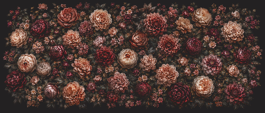 Nachtgarten voller Rosen — ganzes Design