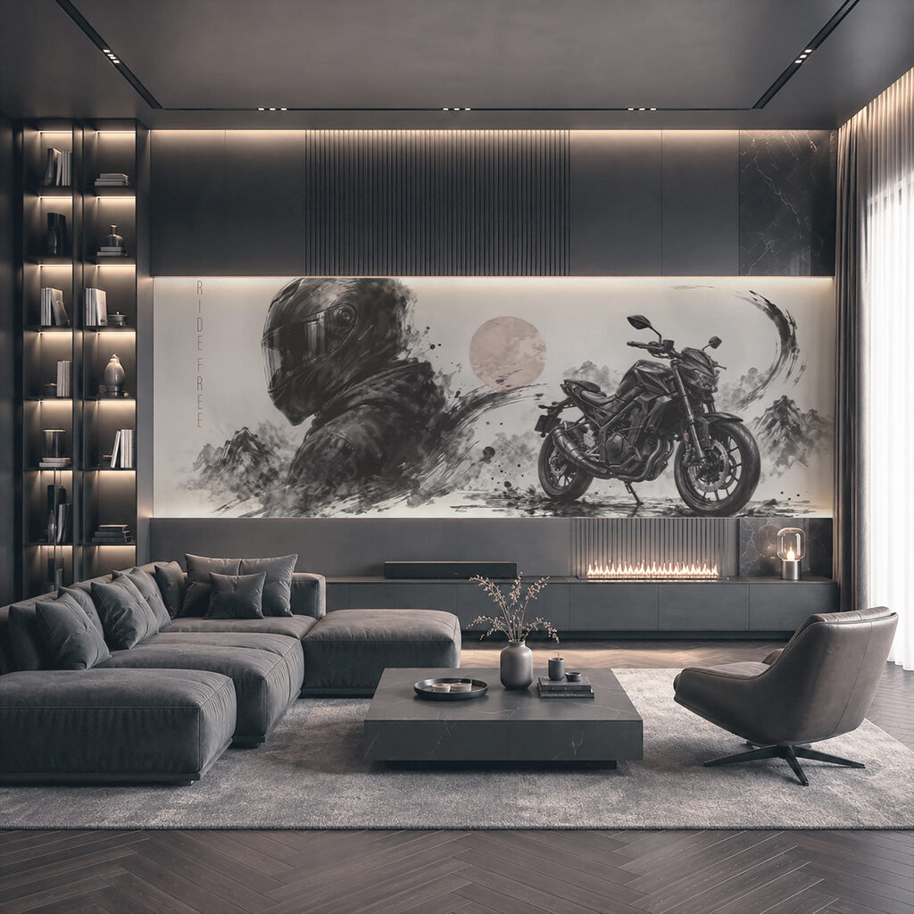 Motorradhelm in lockeren Strichen — Interieur 1