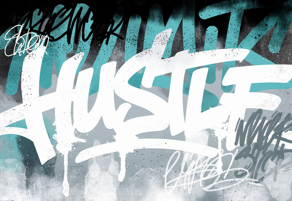 Klartext in Graffiti — ganzes Design