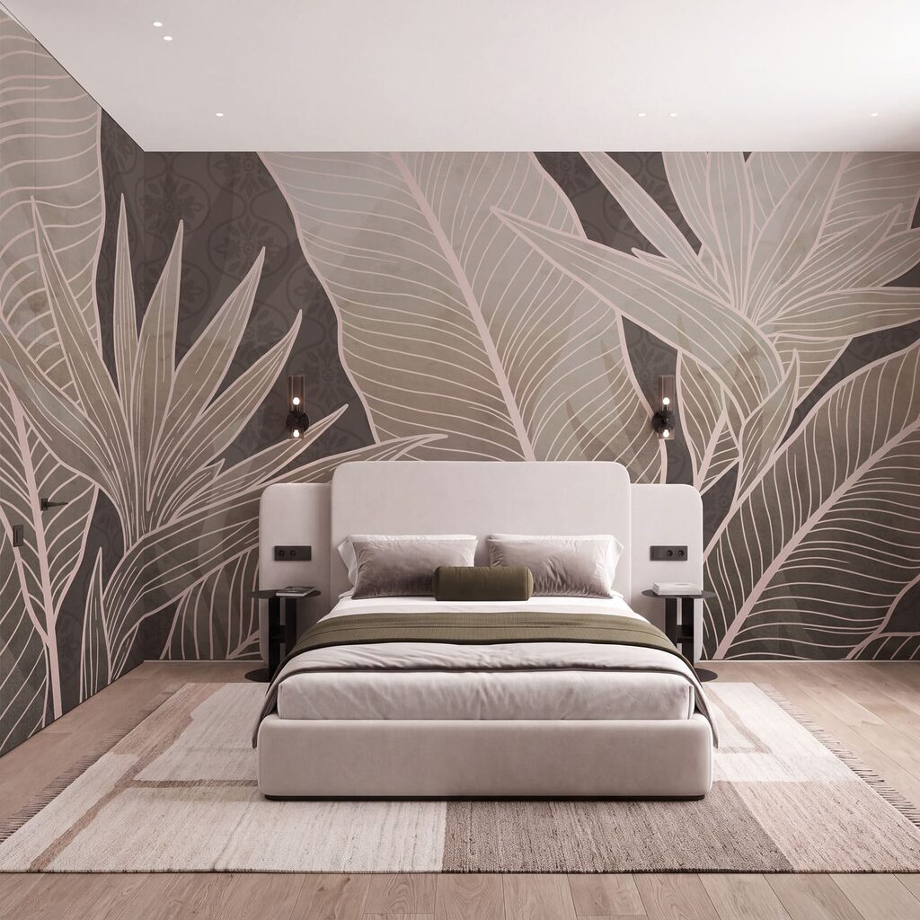 Tropenblätter mit feinen Adern — Interieur 2