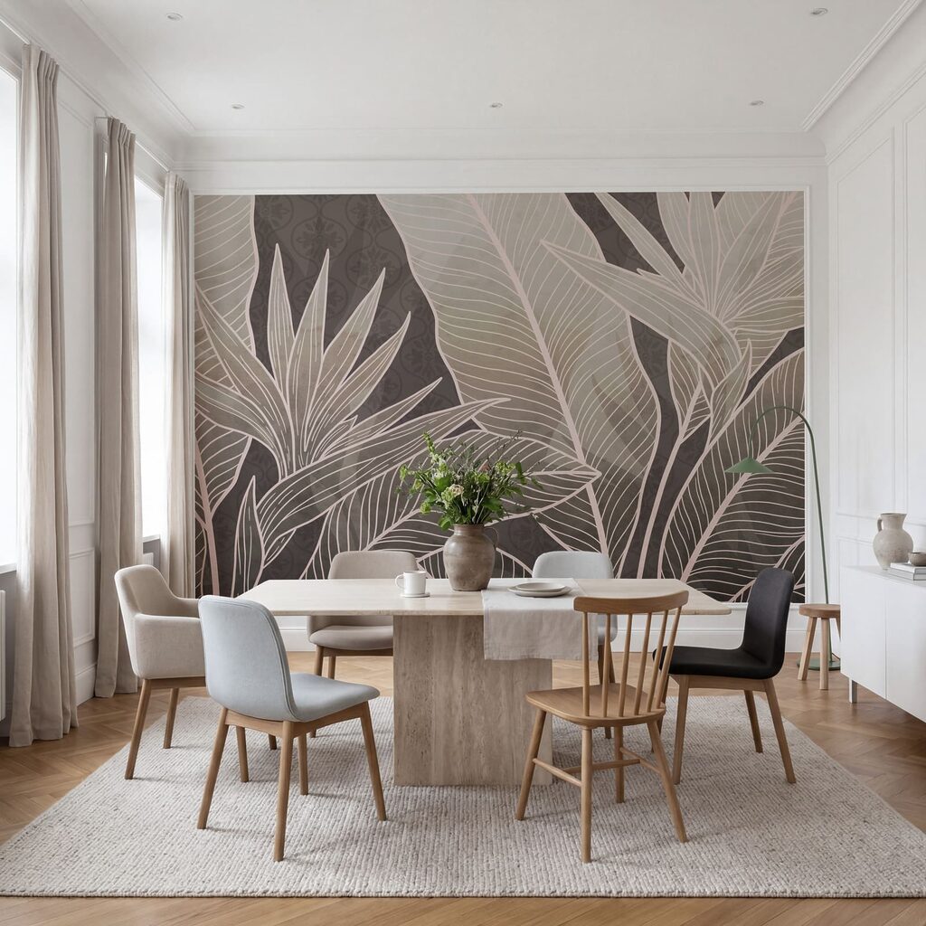 Tropenblätter mit feinen Adern — Interieur 4