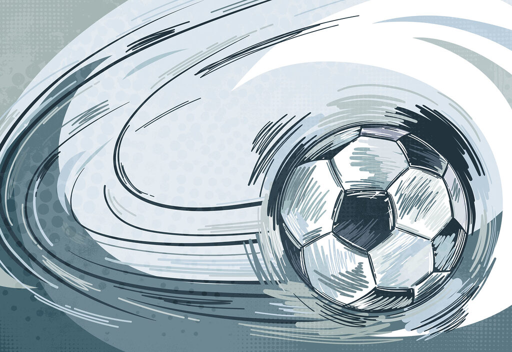 Fußball mit Tintenbogen — ganzes Design