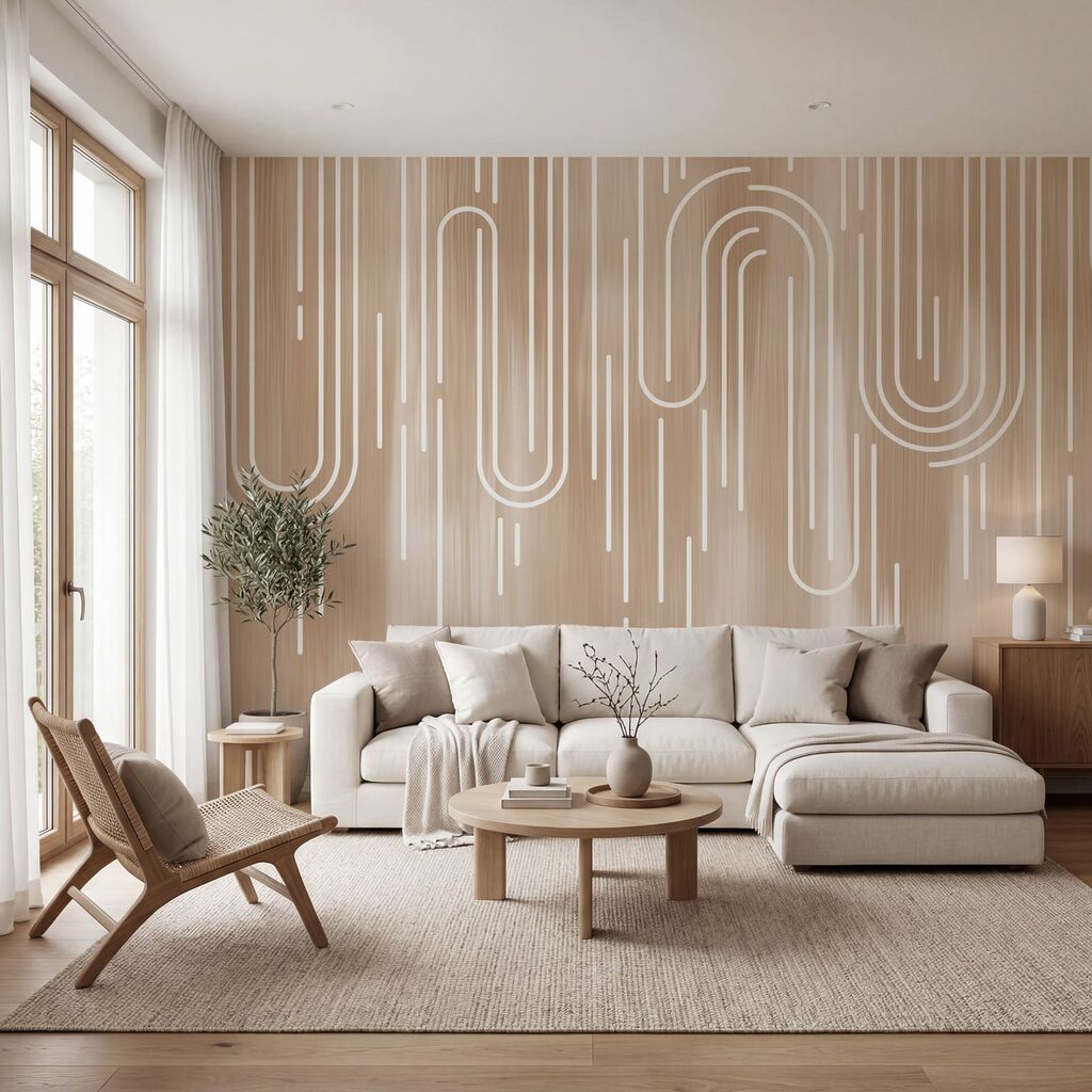 Lichtschleifen zwischen Streifen in einem Interieur