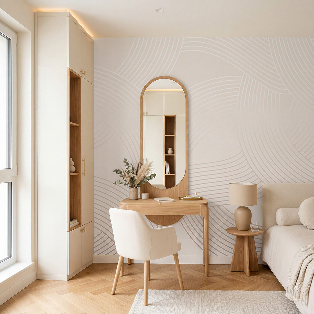 Verschlungene Linienbögen in einem Interieur