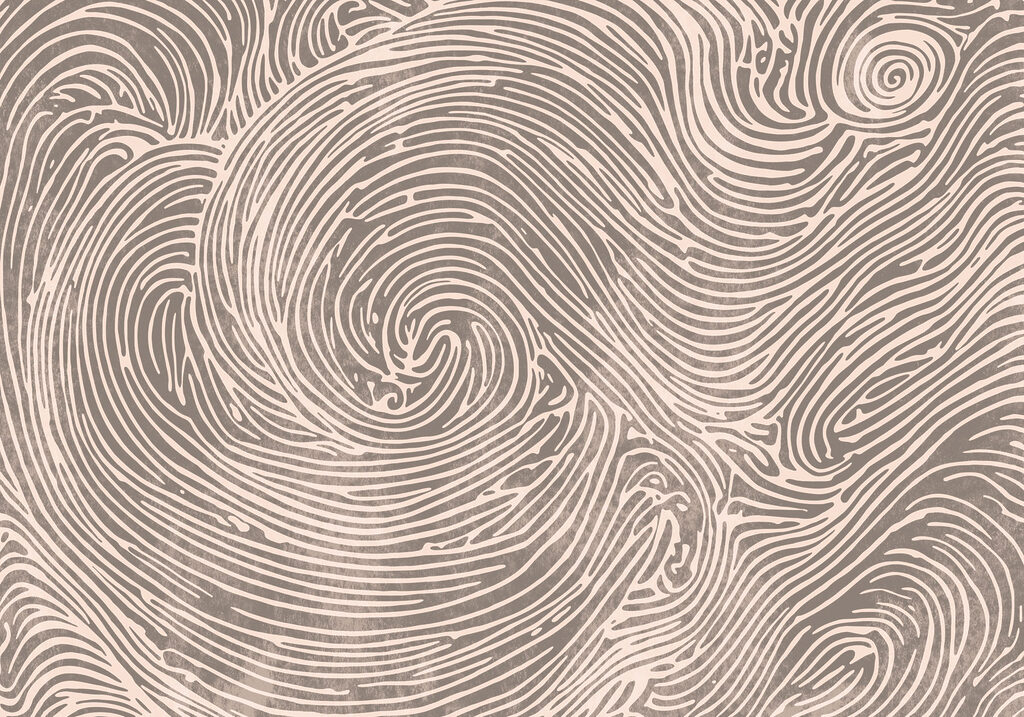 Spiralen in Wellenlinien — ganzes Design
