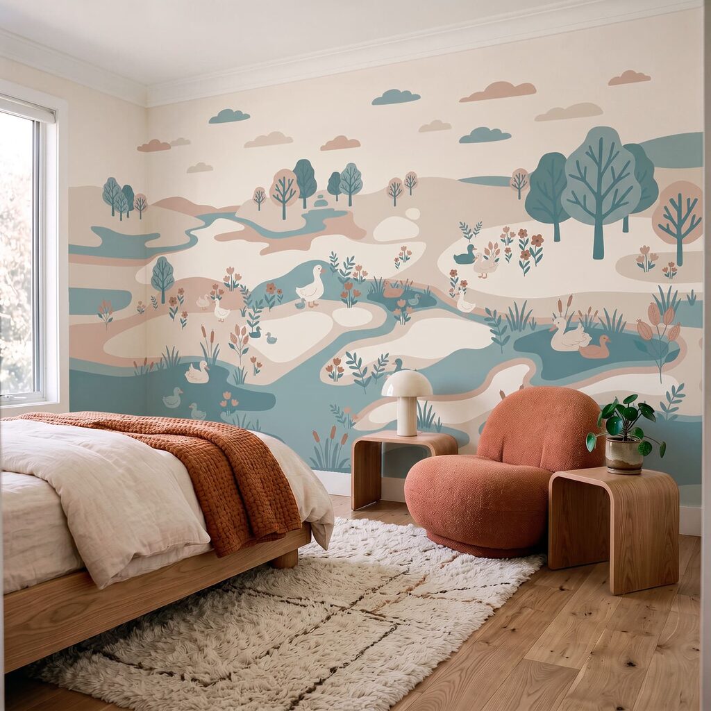 Wasservögel am Flusslauf — Interieur 1