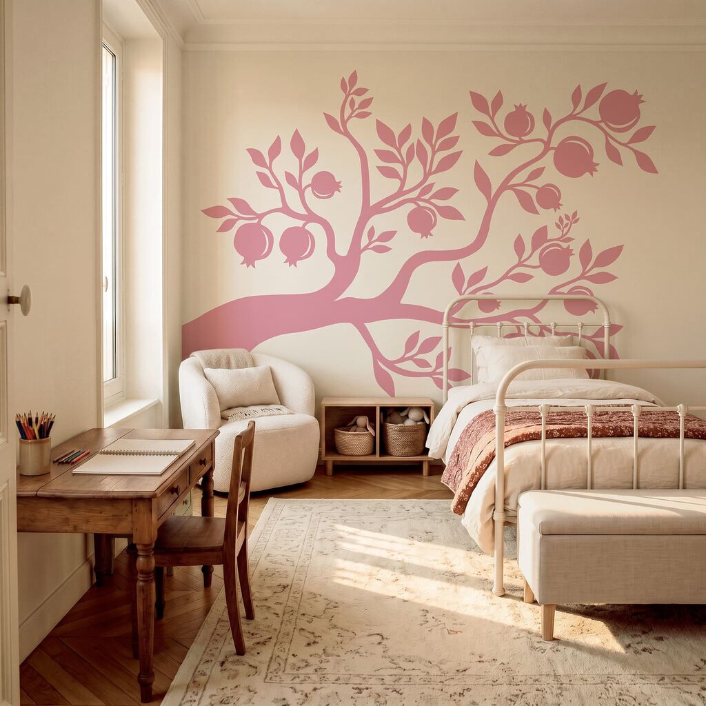 Stilisierter Obstbaum in einem Interieur