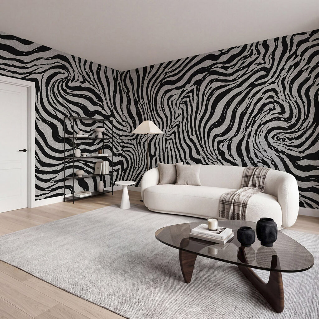 Zebrastreifen in Bewegung in einem Interieur