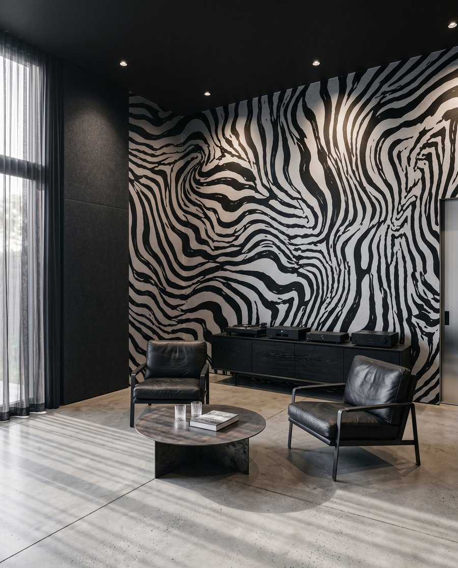 Zebrastreifen in Bewegung in einem Interieur